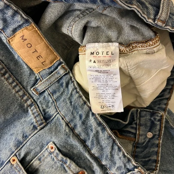 Motel Rocks - Roomy Extra Wide Low Rise Jeans in Vintage Blue Green - Picture 9 of 10